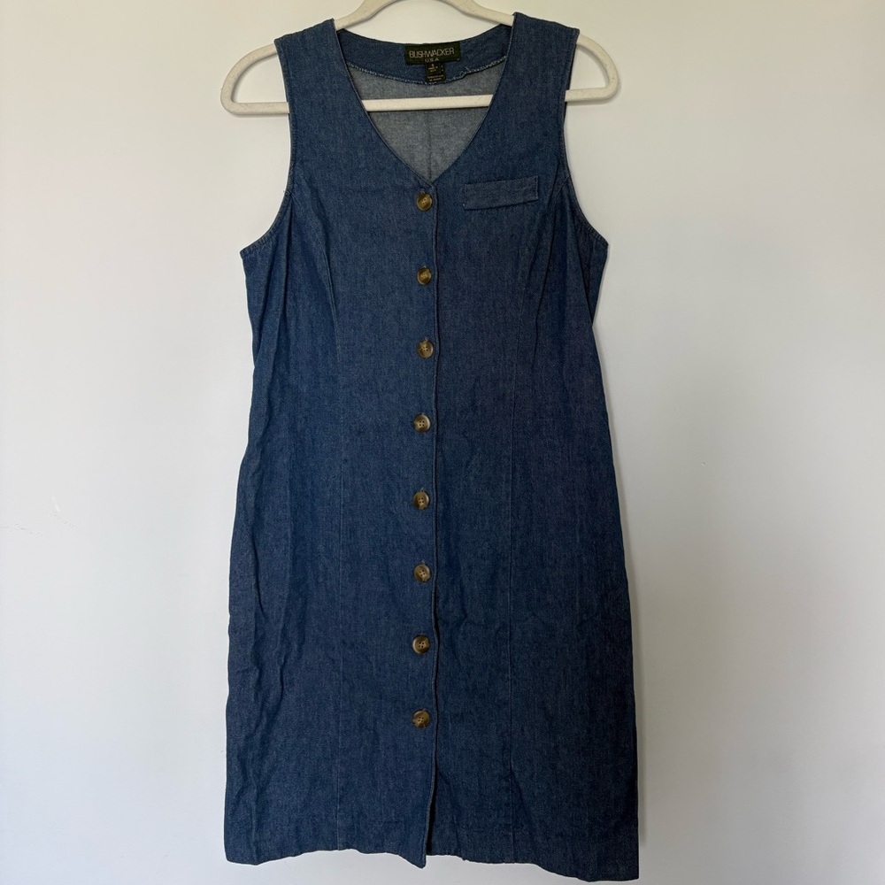 Bushwhacker Denim Button-Front Midi Dress Size 6